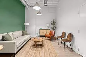 Counseling office with green accent wall